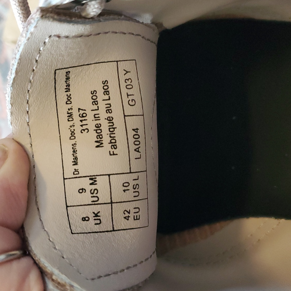 Dr. Martens Vintage Taupe Leather Platform Oxfords - Picture 7 of 10